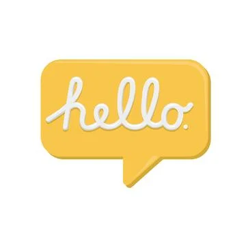 Hello lettering with speech bubble.Vector illustration of hello lettering b.. Stock Illustration