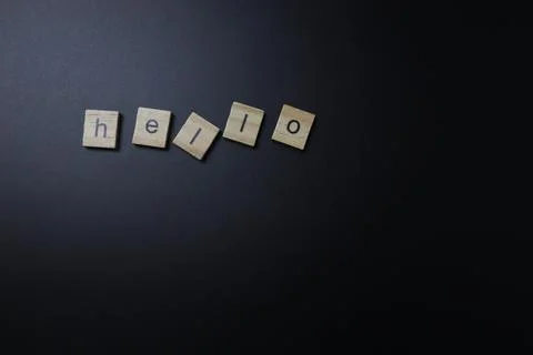 Hello Letters Stock-Fotos