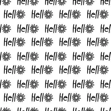 Hello letters seamless pattern Stock Illustration