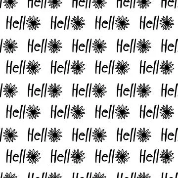 Hello letters seamless pattern Stock Illustration