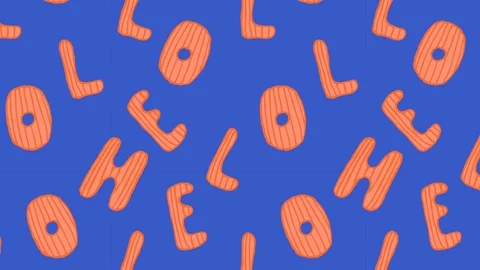 Hello letters vector pattern on a blue background. Stock Footage 118141480