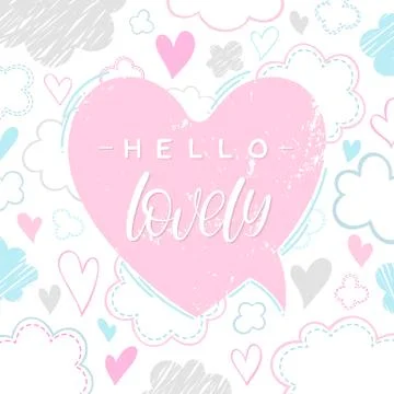Hello Lovely Poster Stock Illustration
