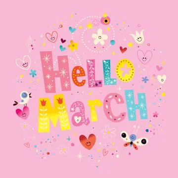 Hello March Stock-Illustration