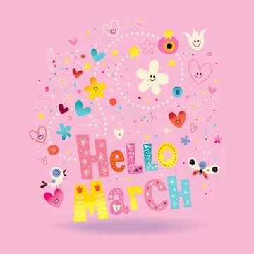 Hello March Stock-Illustration