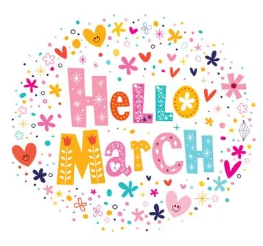 Hello March Stock Illustration