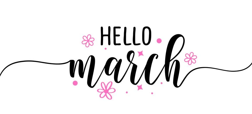 Hello March Stock Illustration
