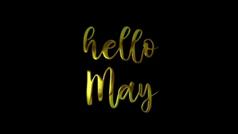 Hello May Gold Handwriting Text Animation. Stock Footage 290823873