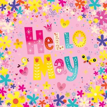 Hello May greeting card Stock-Illustration