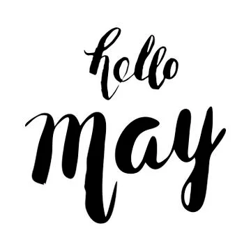 Hello May. Handwritten lettering. Stock Illustration