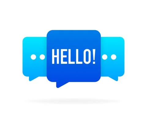 Hello message bubble banner on white background. Vector illustration. Stockillustratie