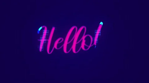Hello Message With ELectric Particles Effect Stock Footage 139806782