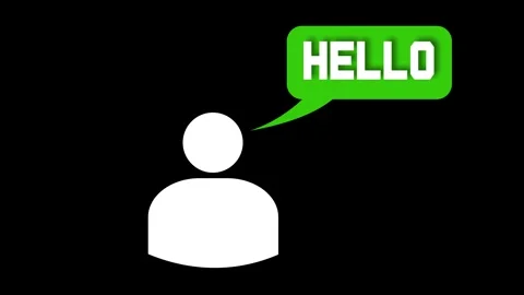 “Hello” Message Icon – User Avatar with Speech Bubble Illustration Stock Footage 310801492
