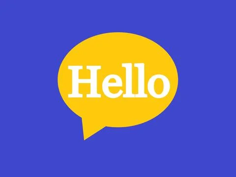 Hello message in a speech bubble. Hello illustration Stock Illustration