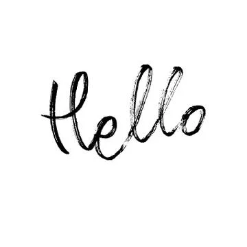 Hello. Modern brush calligraphy. Stock Illustration