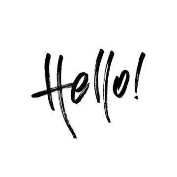 Hello. Modern brush calligraphy. Stock Illustration