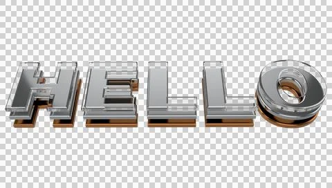 Hello modern design style. 3D typography of Hello logo design PNG Stock Illustration