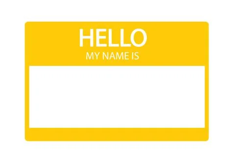 Hello, my name is introduction flat label Stock Illustration
