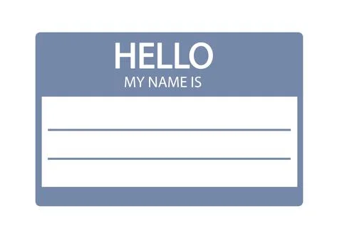 Hello, my name is introduction flat label Stock Illustration