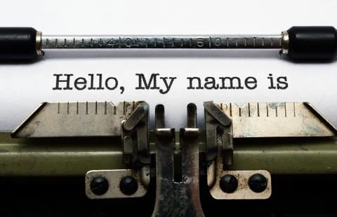 Hello, my name is Stock Photos