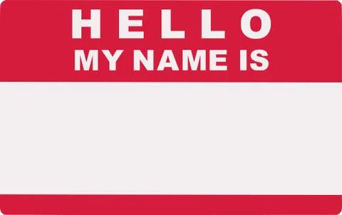 Hello. My name is. Tag Lable. Stock Illustration