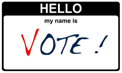 Hello my name is vote Stock Illustration