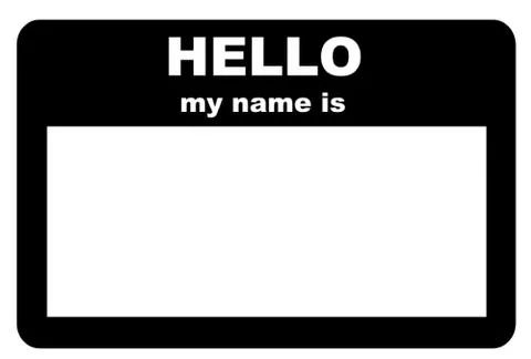 Hello Name Tag Stock Illustration