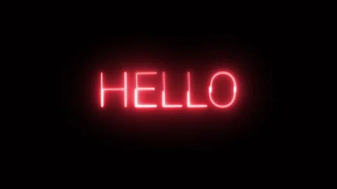 Hello neon text animation on black background Stock Footage 292741068
