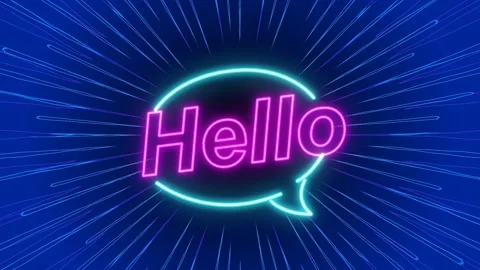 Hello neon text Stock Footage 183133373