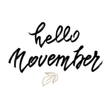 Hello November lettering Stock Illustration