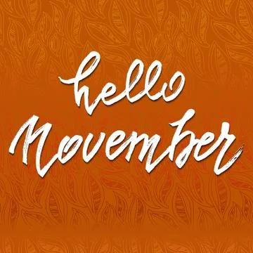 Hello November lettering Stock Illustration