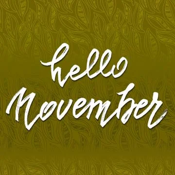 Hello November lettering Stock Illustration