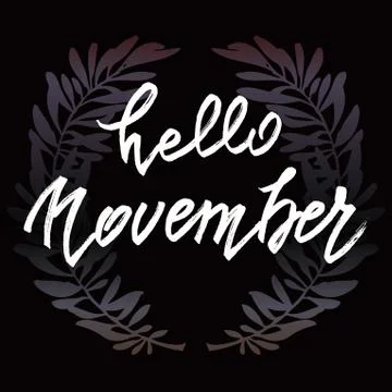 Hello November lettering Stock Illustration