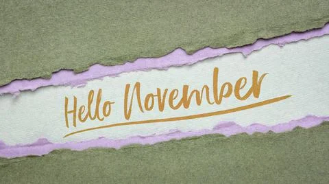 Hello November welcome note Stock-Fotos