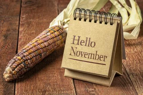 Hello November welcome note Stock Photos