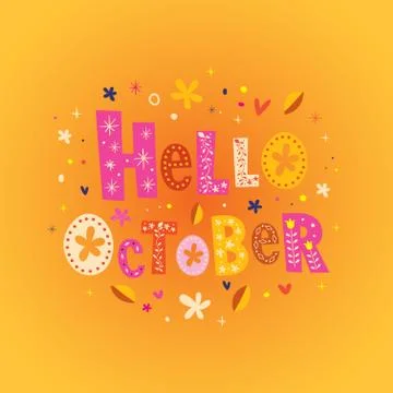 Hello October Stock Illustration