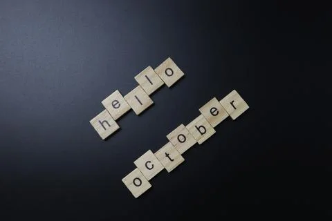 Hello October Letters Stock-Fotos