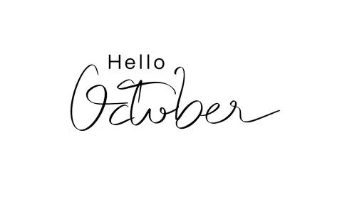 Hello october month 10 tenth sign symbol Hello october month 10 tenth autum.. Stock Illustration