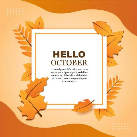 Hello october vector illustration 库存插图