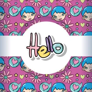 Hello pattern background Illustrazione stock