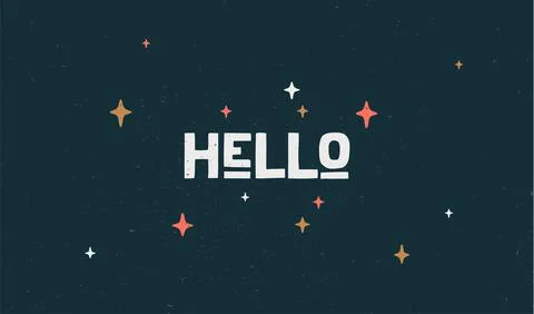 Hello. Poster with hand drawn Stock Illustration