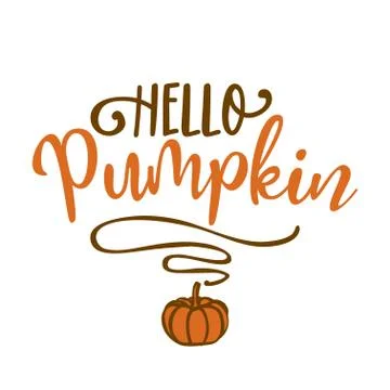 Hello pumpkin - Hand drawn vector illustration Stock-Illustration
