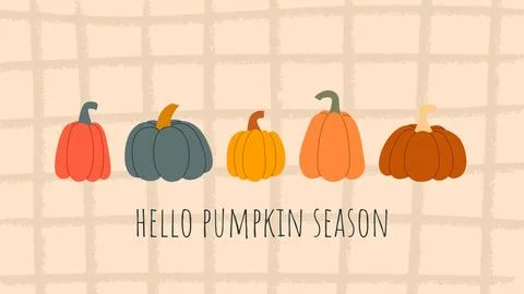 Hello pumpkin season concept Vector graphics Stock Illustration