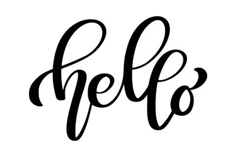 Hello quote message bubble. Calligraphic simple logo introduction style. Vector Illustrazione stock