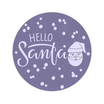 Hello Santa vector illustration. Hand drawn design for banner, flyer, brochure Stock Illustration