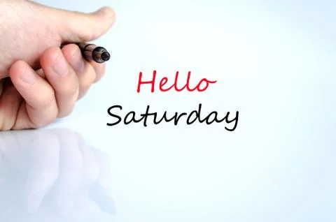 Hello saturday text concept Stock Photos