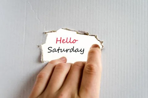 Hello saturday text concept Stock Photos