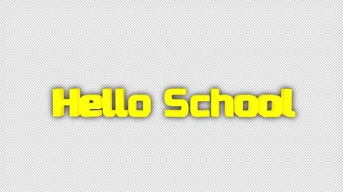 Hello School 3D Title Animation on Alpha Channel Stock Footage 318823596