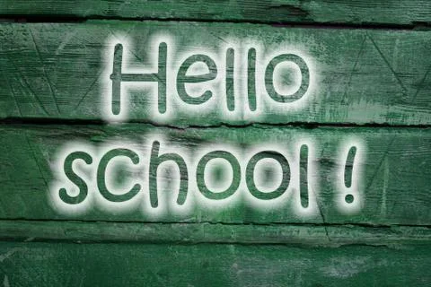 Hello school blackboard Stock Illustration