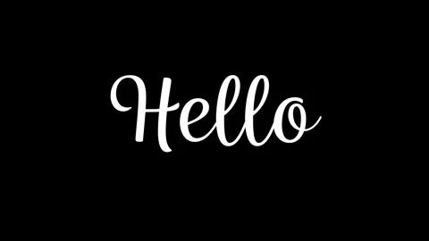 Hello Script Text on a Black Background Stock Footage 296510073