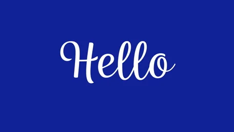 Hello Script Text on a Blue Background 動画素材 296510179